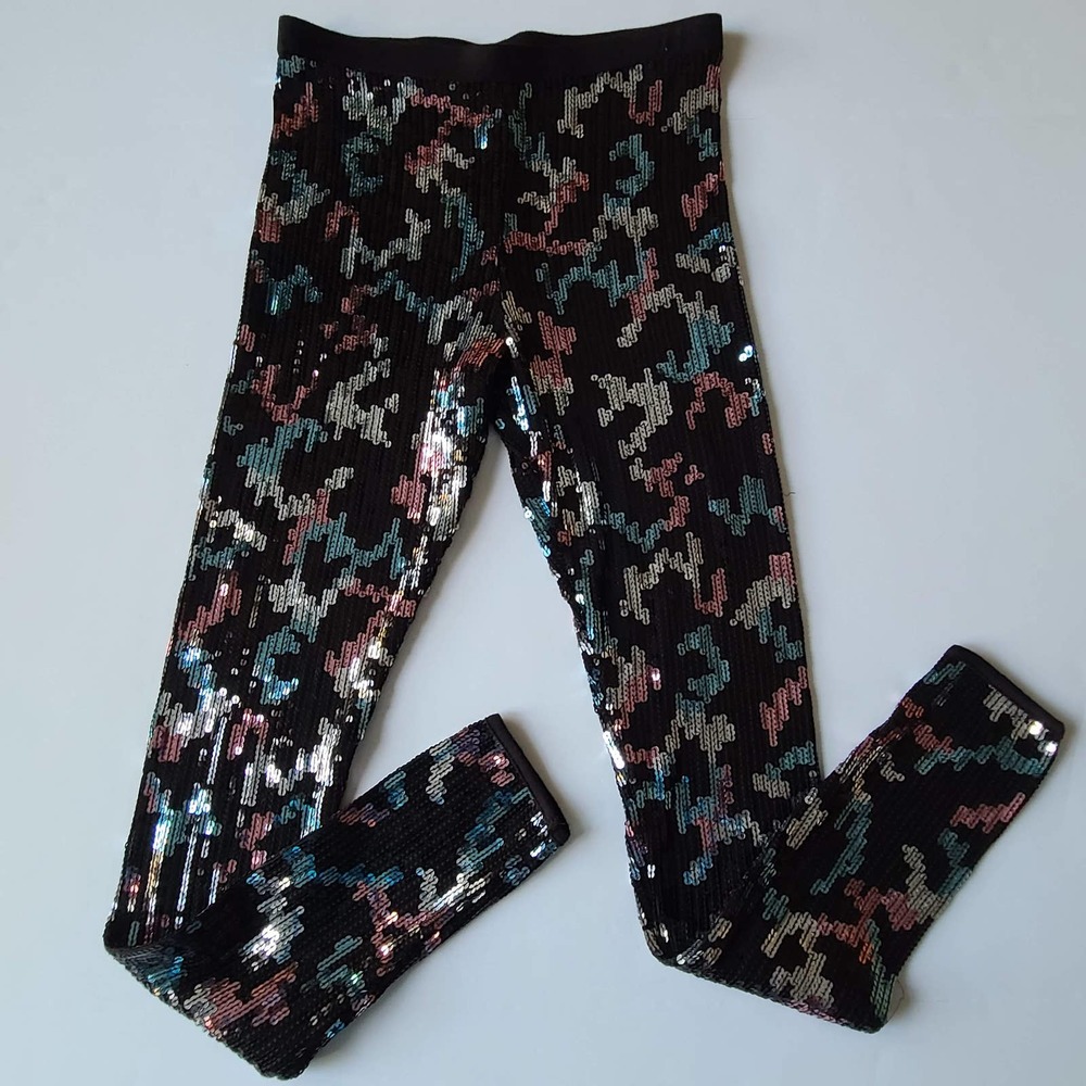 TOPSHOP Multicolor Sequined Knit Leggings US 8